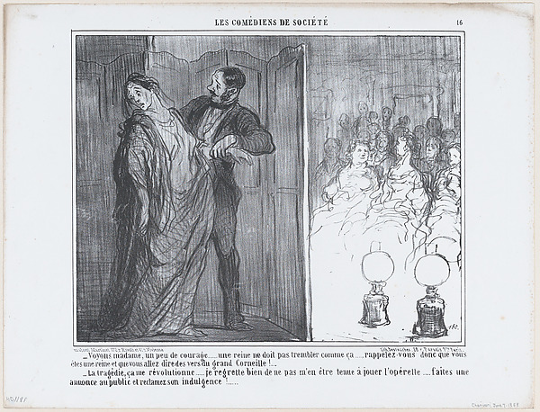 Voyons madame, un peu de courage..., from Les Comédiens de Société, published in "Le Charivari"