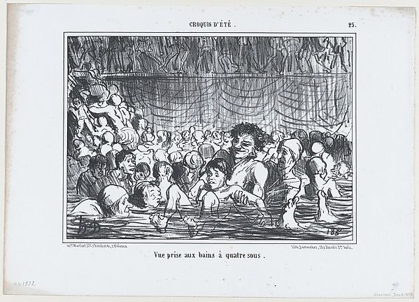 Vue prise aux bains à quatre sous, from Croquis d'Été, published in Le Charivari, June 18, 1858
