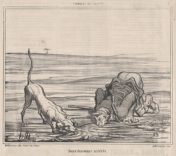 Deux chasseurs altérés, from Croquis de Chasse, published in Le Charivari, September 20, 1859