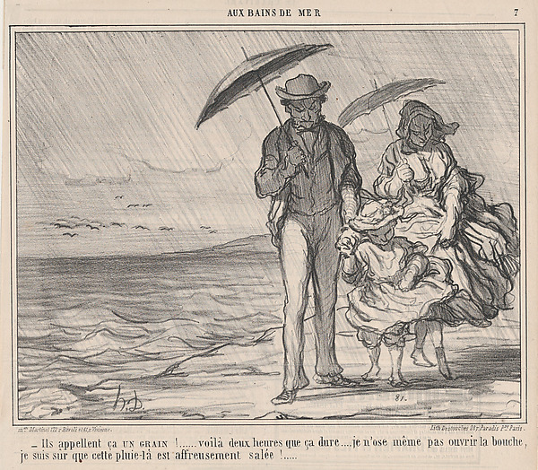 Ils appellent ça UN GRAIN!..., from Aux Bains de Mer, published in Le Charivari, September 19, 1859