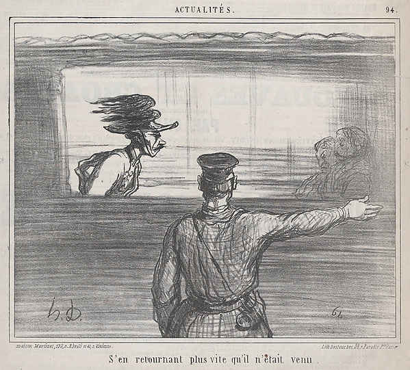 S'en retournant plus vite..., from Actualités, published in Le Charivari, July 12, 1859
