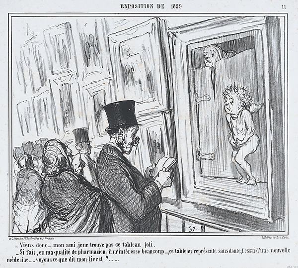 Viens donc..., mon ami, je ne trouve pas ce tableau joli, from L'Exposition de 1859, published in Le Charivari, June 21, 1859