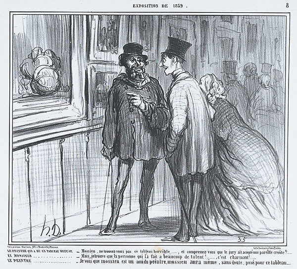 La peintre qui a eu un tableau refuse, from L'Exposition de 1859, published in Le Charivari, April 27, 1859
