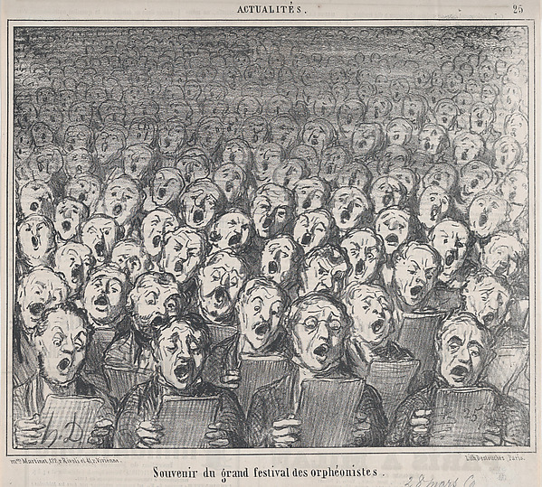 Souvenir du grand festival des orphéonistes, from Actualités, published in Le Charivari, March 28, 1859