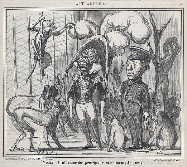 Visitant l'intérieur des principaux monuments de Paris, from Actualités, published in Le Charivari, March 9, 1859