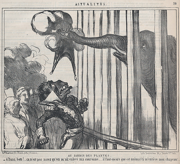 Au Jardin des Plantes, from Actualités, published in Le Charivari, March 19, 1859