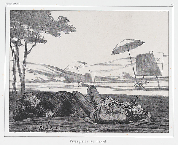 Landscape painters at work, published in Souvenirs d'Artistes