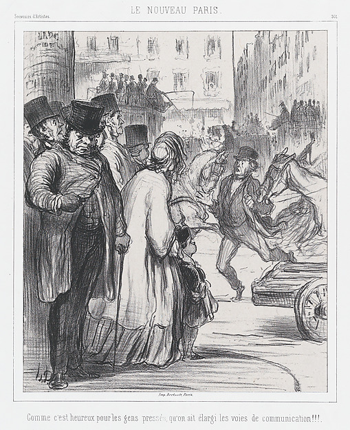 The New Paris, How fortunate for those in a hurry that the avenues have been widened!!!, published in Souvenirs d'Artistes