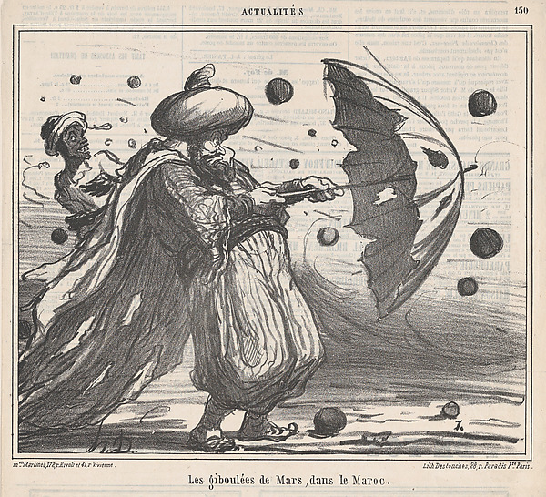 Sudden showers in March, in Morocco, from 'News of the Day,' published in Le Charivari, March 16, 1860