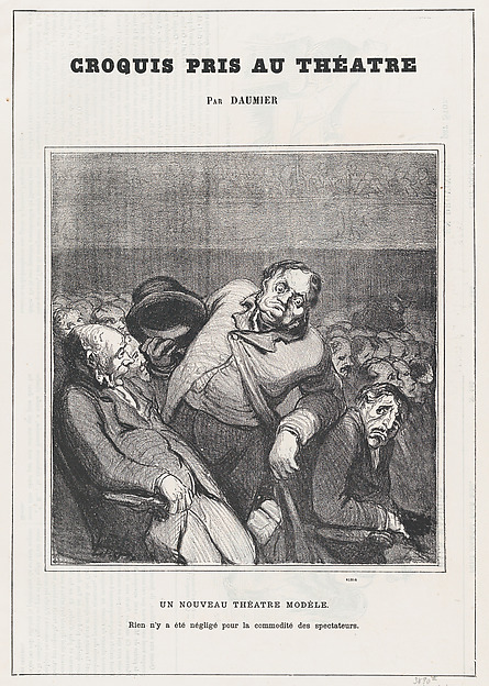 Honoré Daumier, A new theater model, from 'Theater sketches,' published in Le Petit Journal pour Rire, January 30, 1864