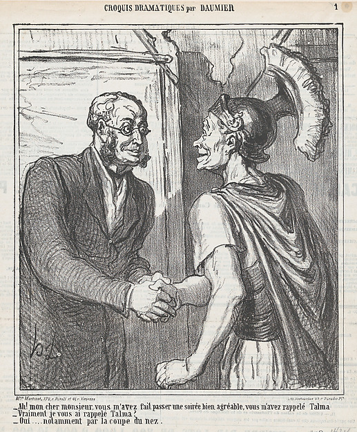 Ah, my dear sir, you have made my evening a very pleasant one..., from 'Dramatic sketches,' published in Le Charivari, April 13, 1864