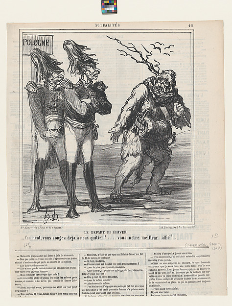 Winter's departure, from 'News of the day,' published in Le Charivari, March 9, 1864
