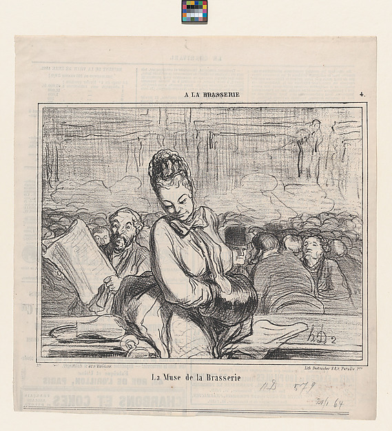 La Muse de la Brasserie, from 'A la Brasserie,' published in Le Charivari, January 21, 1864