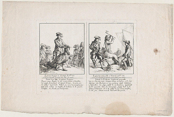 Le Général Burgoyne à Saratoga, le 17 Octobre, 1777; and Le Général Cornwallis à Yorck, le 19 Octobre, 1781