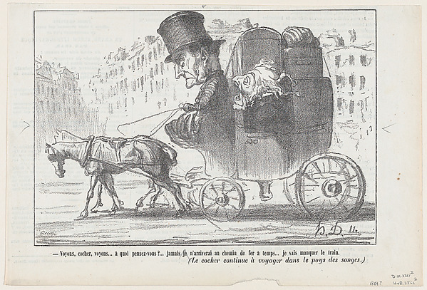 Driver.... driver!.... what are you thinking?, from 'The coachmen of Paris,' published in Le Journal Amusant