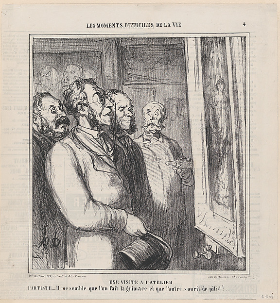 A visit to the studio, from 'The difficult moments of life,' published in Le Charivari, March 28-29, 1864