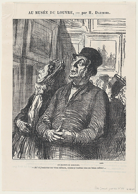 A Sunday connoisseur, from 'At the Louvre,' published in Le Charivari, February 4, 1865