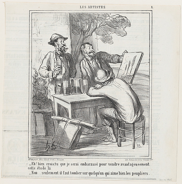 So, what do you think... will it be difficult getting a good price for this sketch?, from 'The artists,' published in Le Charivari, January 19, 1865