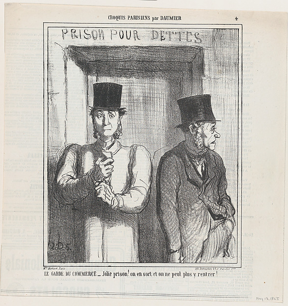 Bailiff at the commercial court, from 'Parisian Sketches,' published in Le Charivari, May 13, 1865