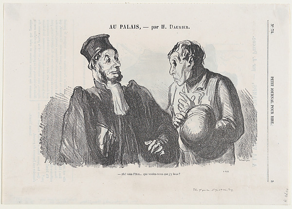Oh, you are.... (guilty) and what do you want me to do about it?, from 'At the court of justice,' published in Le Petit Journal pour Rire, March 3, 1866