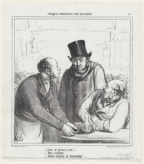 You're not having anything?, from 'Parisian sketches,' published in Le Charivari, November 2-3, 1865