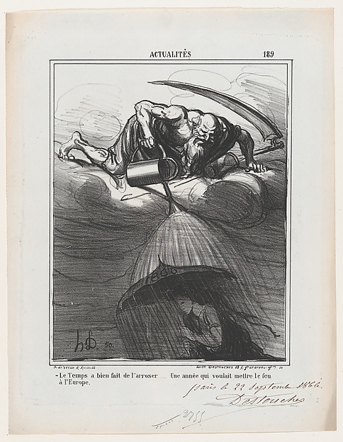 Thank God for the rain... especially since Europe was almost set on fire, from 'News of the day,' published in Le Charivari, October 8, 1866