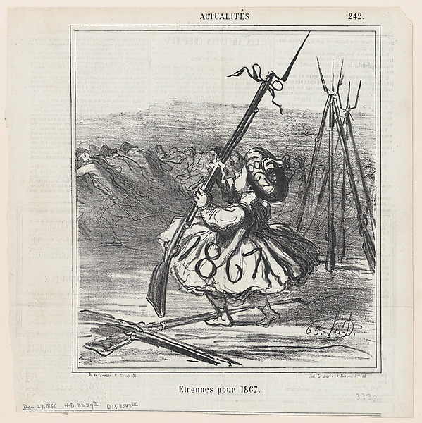 New Year's gifts for 1867, from 'News of the day,' published in Le Charivari, December 27, 1866