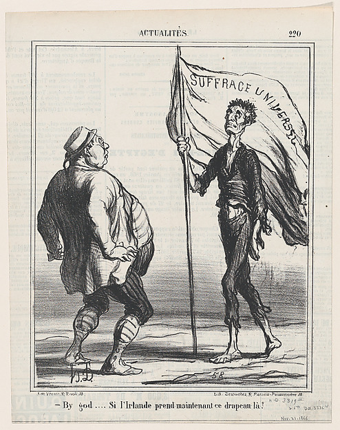 By God! If Ireland should really wave this flag now!, from 'News of the day,' published in Le Charivari, November 21, 1866