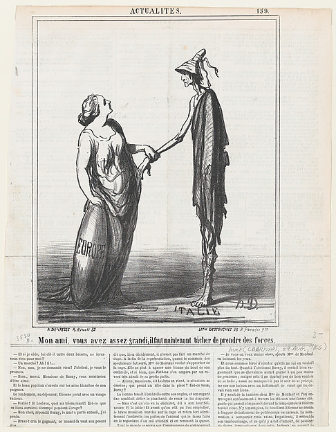 My friend, you are tall enough; but now you must try to put on some weight!, from 'News of the day,' published in Le Charivari, August 29, 1866