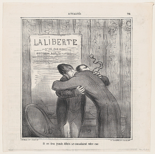 And these two old wrecks consoled each other, from 'News of the day,' published in Le Charivari, May 15, 1866