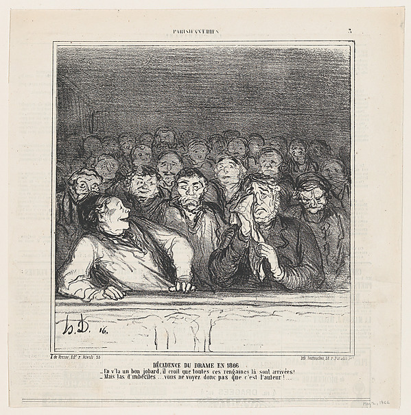 The decline of the drama in 1866, from 'Parisian habits,' published in Le Charivari, May 2, 1866