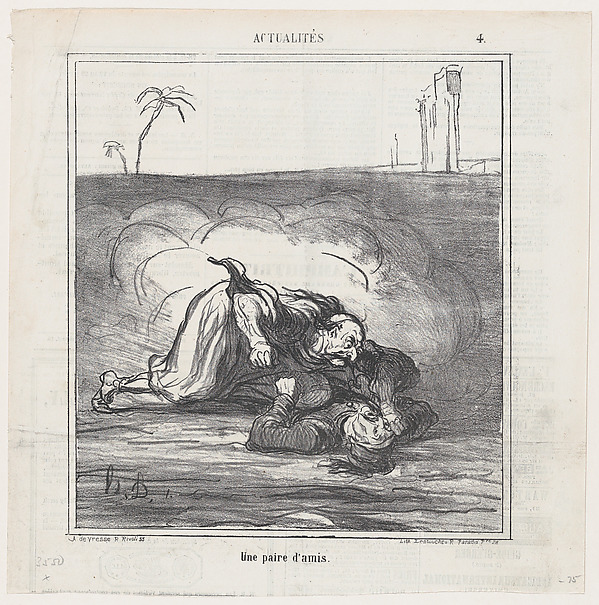 A pair of friends, from 'News of the day,' published in Le Charivari, January 21, 1867