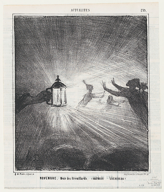 November, month of fog (Matthieu de Laensberg), from 'News of the day,' published in Le Charivari, November 14, 1867