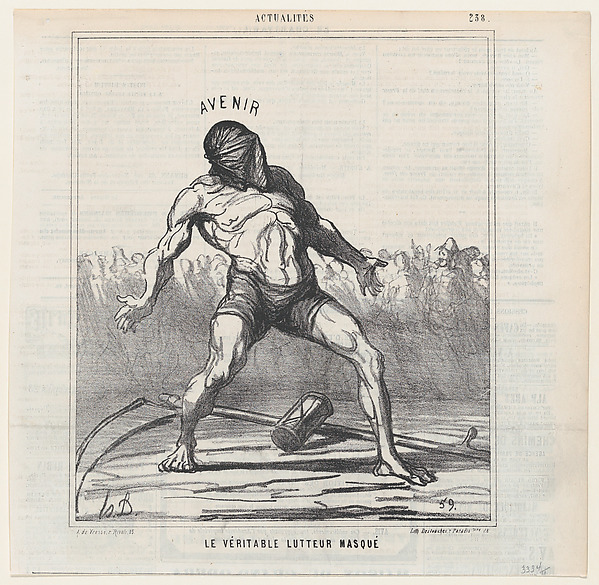 The real masked fighter, from 'News of the day,' published in Le Charivari, November 9, 1867