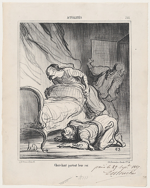 Looking everywhere for their king, from 'News of the day,' published in Le Charivari, October 4, 1867