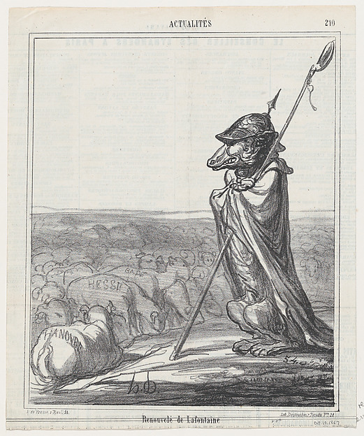 La Fontaine renewed, from 'News of the day,' published in Le Charivari, October 10, 1867