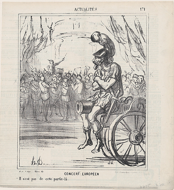 A European concert: Not allowed to participate in this part, from 'News of the day,' published in Le Charivari, August 19, 1867