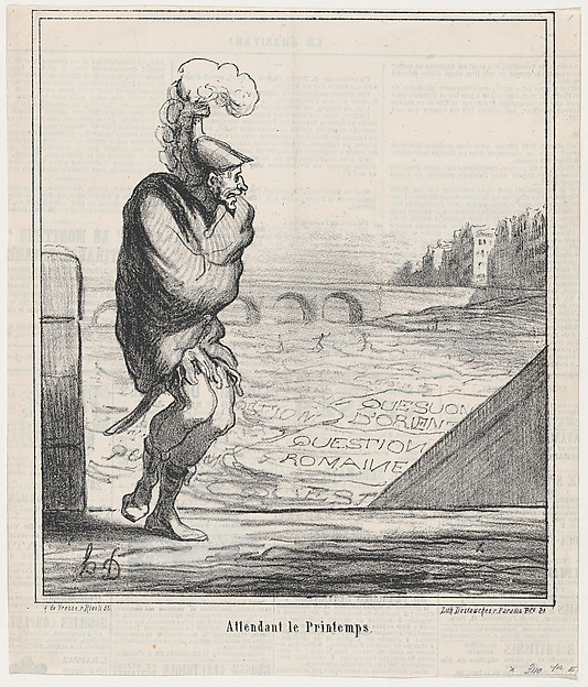 Waiting for spring, from 'News of the day,' published in Le Charivari, January 20, 1868