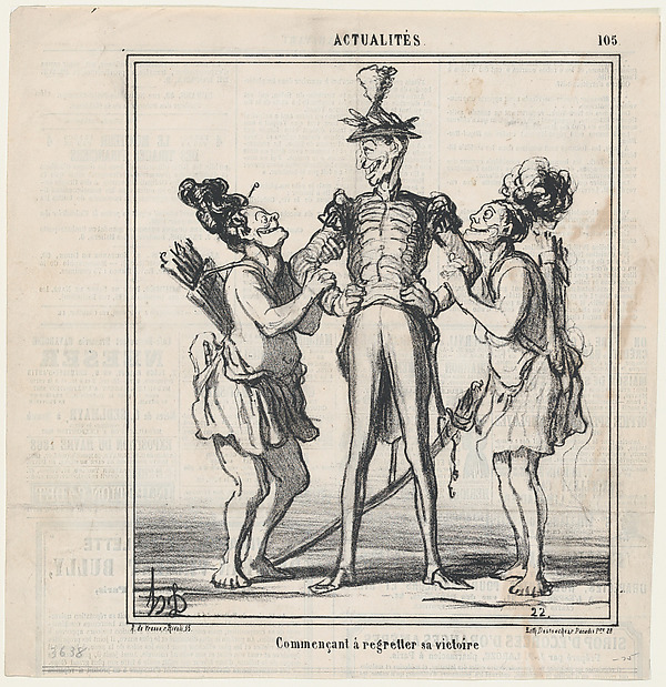 Beginning to regret his victory, from 'News of the day,' published in Le Charivari, May 4, 1868