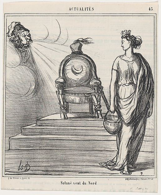 Devilish north wind!, from 'News of the day,' published in Le Charivari, March 3, 1868
