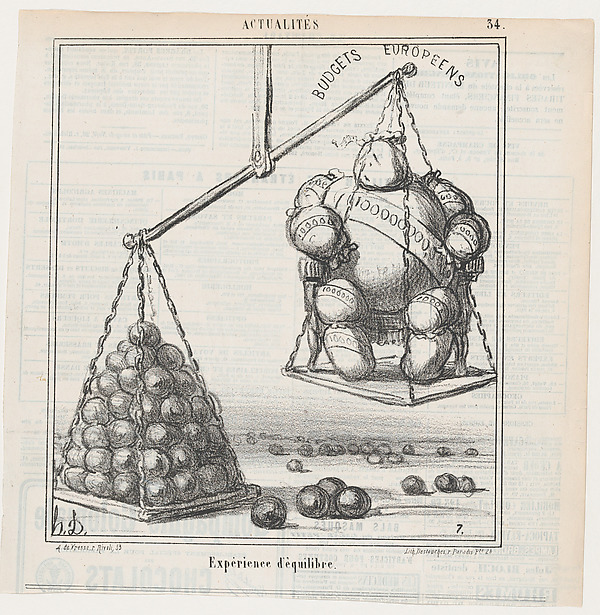An experience with equilibrium, from 'News of the day,' published in Le Charivari, February 20, 1868