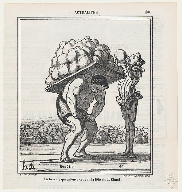 A Hercules who even beats those at the Saint-Cloud Fair, from 'News of the day,' published in Le Charivari, September 7, 1868