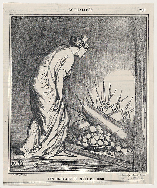 Christmas presents in 1868, from 'News of the day,' published in Le Charivari, December 25, 1868