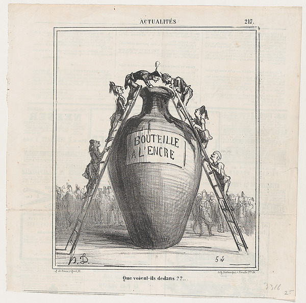 What do they see inside?, from 'News of the day,' published in Le Charivari, October 14, 1868