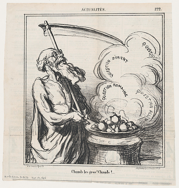 Big hot ones! Hot!, from 'News of the day,' published in Le Charivari, November 14, 1868