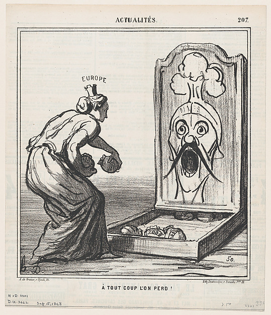 Every toss loses, from 'News of the day,' published in Le Charivari, September 15, 1868