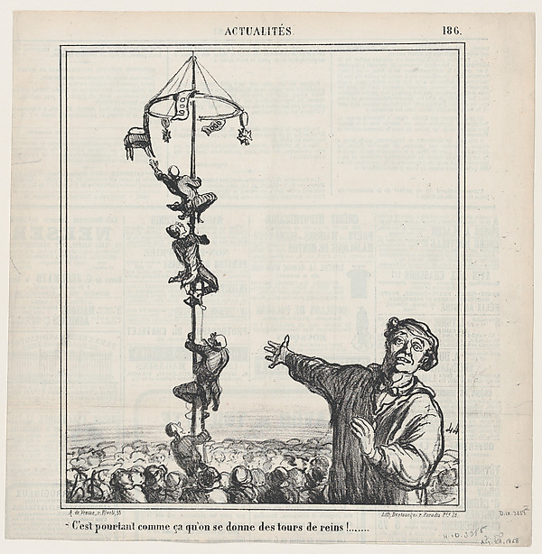 This is just the way to strain your back, from 'News of the day,' published in Le Charivari, August 28, 1868