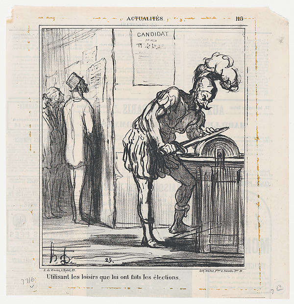 Using the free time the elections have given him, from News of the day, published in "Le Charivari"
