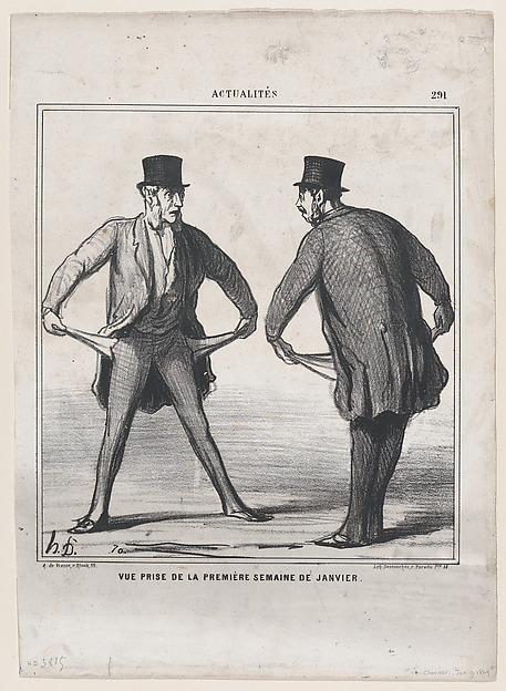 View from the first week in January, from 'News of the day,' published in "Le Charivari"