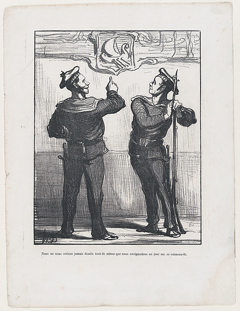 We would have never thought that one day we would sail on this vessel, from 'News of the day,' published in L'Album du Siège, 1870